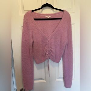 Pink cropped sweater size large